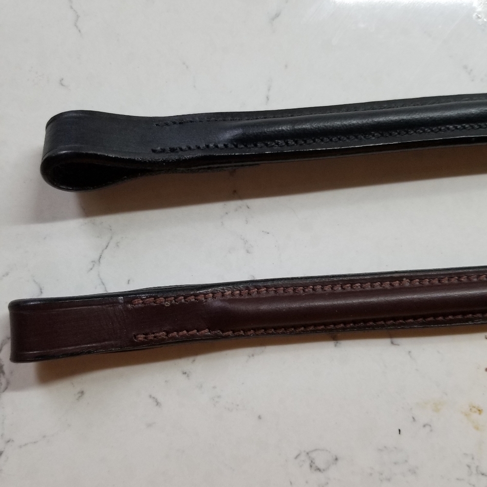 Leather Plain Raised Browband